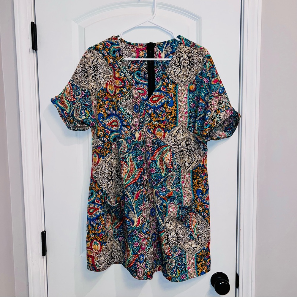 Boho Vibrant Paisley Women’s Romper Large